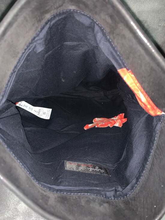 agnès b. Black Metallic Shimmer Leather Foldover Clutch Bag - Picture 4 of 4